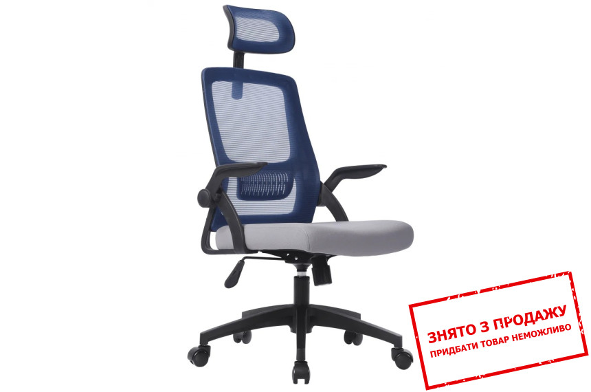 Крісло комп'ютерне Intarsio CLAUS Синій/сірий/чорний