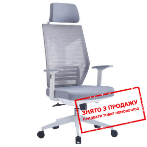 Крісло комп'ютерне Intarsio ICAR Сіре/білий каркас...