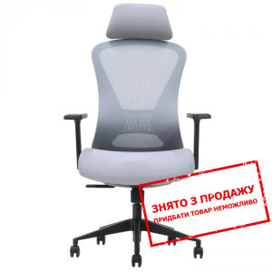 Крісло комп'ютерне Intarsio MAGNUS Сірий/чорний ка...