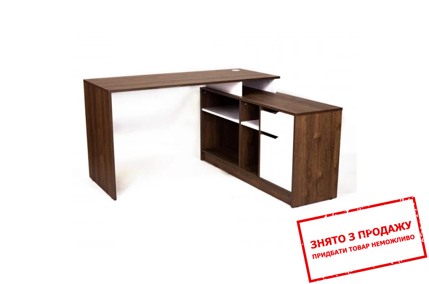 Стіл комп'ютерний Nord 1 Intarsio кутовий 1-дверний з 1 шухлядою Дуб експресив бронзовий/білий діамант