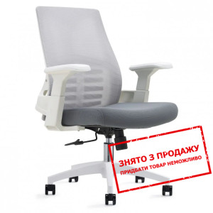 Крісло комп'ютерне Intarsio SAM Сірий/білий каркас...