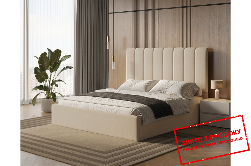 Ліжко з м'яким ізголів'ям (каркас) Діана / Diana 180 MiroMark двоспальне Бежевий велюр