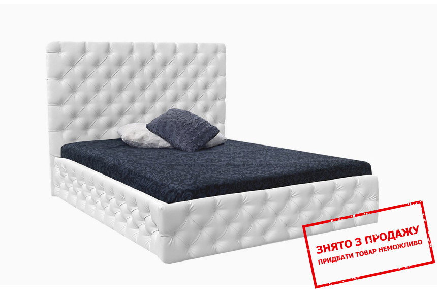 Ліжко з м'яким ізголів'ям (каркас) Діанора / Dianora 160 MiroMark двоспальне Білий екошкіра мат