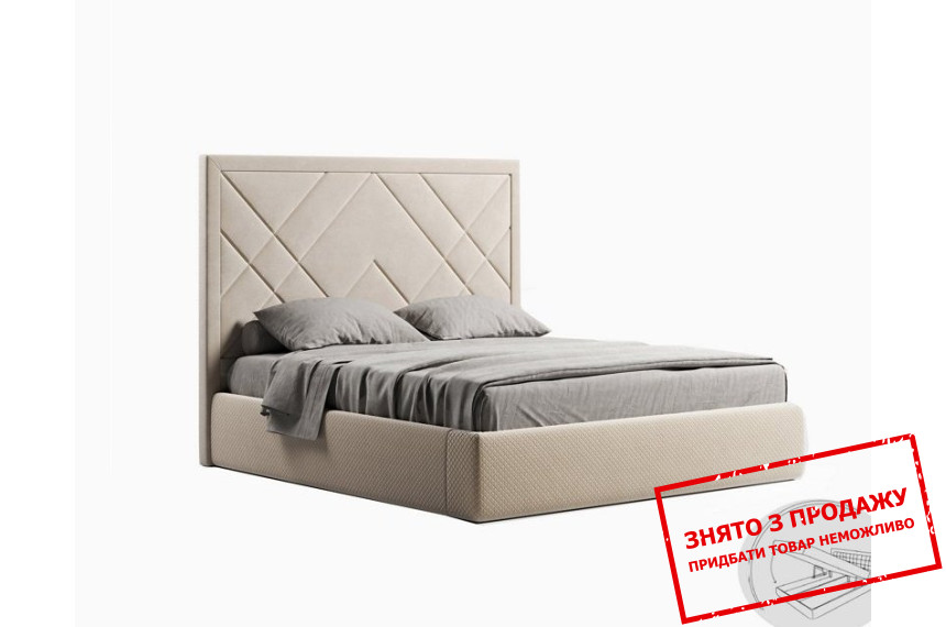 Ліжко з м'яким ізголів'ям (з підйомним механізмом) Віва / Viva 180 MiroMark двоспальне Світло-бежевий велюр