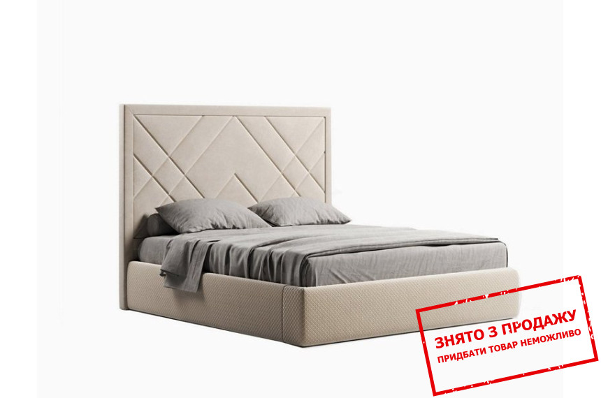 Ліжко з м'яким ізголів'ям (каркас) Віва / Viva 160 MiroMark двоспальне Світло-бежевий велюр