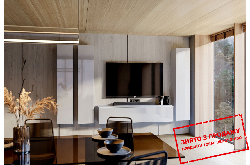 Стінка у вітальню БОКС TV1 / BOX TV1 MiroMark Білий глянець