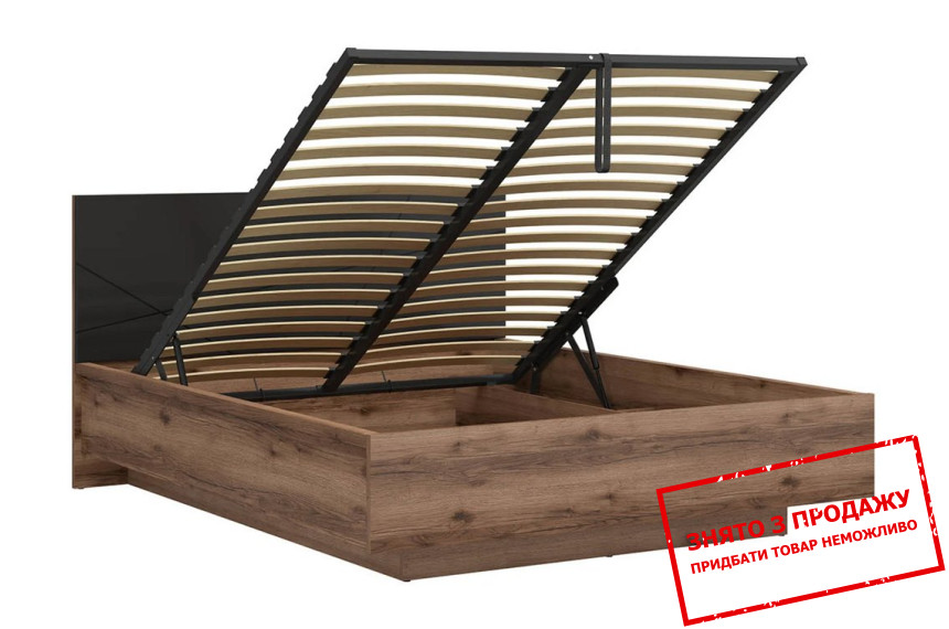 Ліжко (з підйомним механізмом) LOZ/160/B Forn BRW Дуб делано/чорний мат