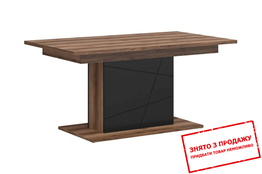 Стіл обідній розкладний Forn STO/160 BRW Дуб делано/чорний мат
