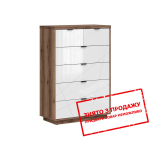 Комод Forn KOM6S BRW з 6 шухлядами Дуб делано/біли...