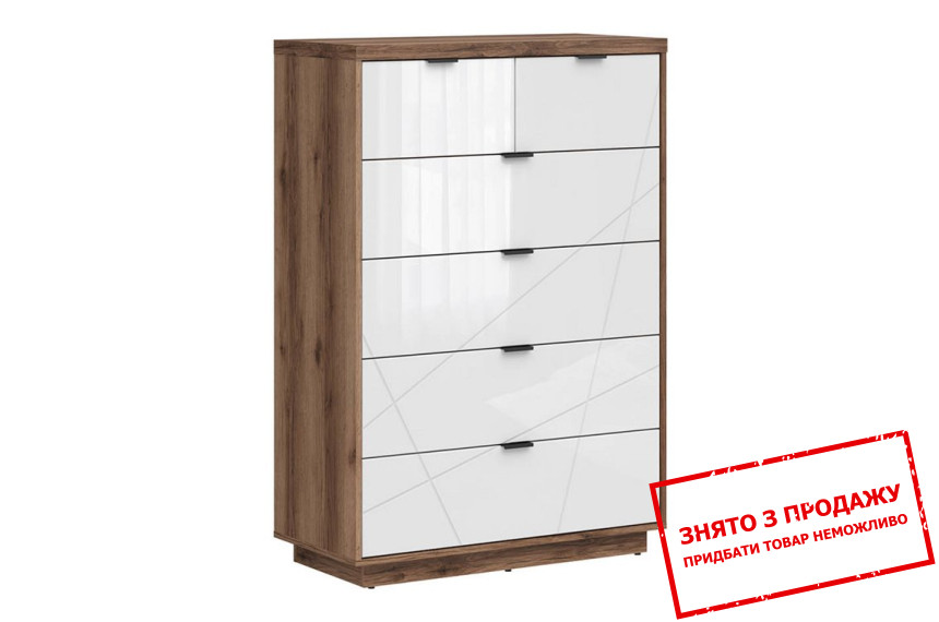 Комод Forn KOM6S BRW з 6 шухлядами Дуб делано/білий глянець