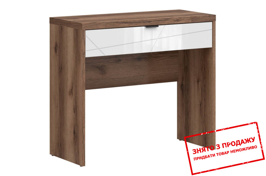 Стіл туалетний Forn TOL1S BRW з 1 шухлядою Дуб делано/білий глянець