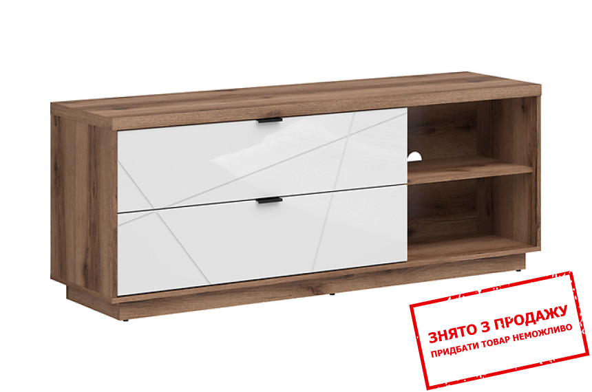 Тумба під ТВ Forn RTV2S BRW з 2 шухлядами Дуб делано/білий глянець