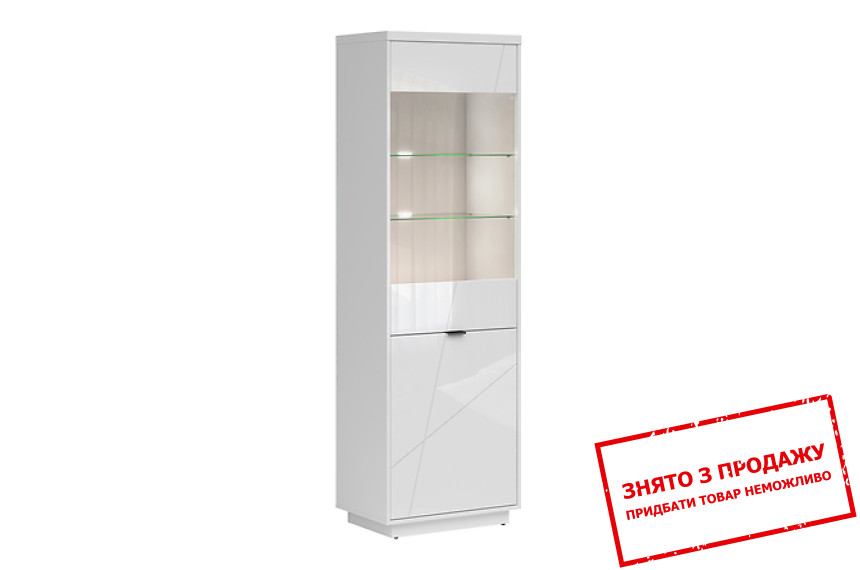 Вітрина Forn REG1D1W BRW 2-дверна Білий глянець