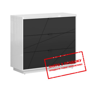 Комод Forn KOM3S BRW з 3 шухлядами Білий глянець/ч...