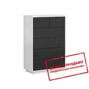 Комод Forn KOM6S BRW з 6 шухлядами Білий глянець/ч...