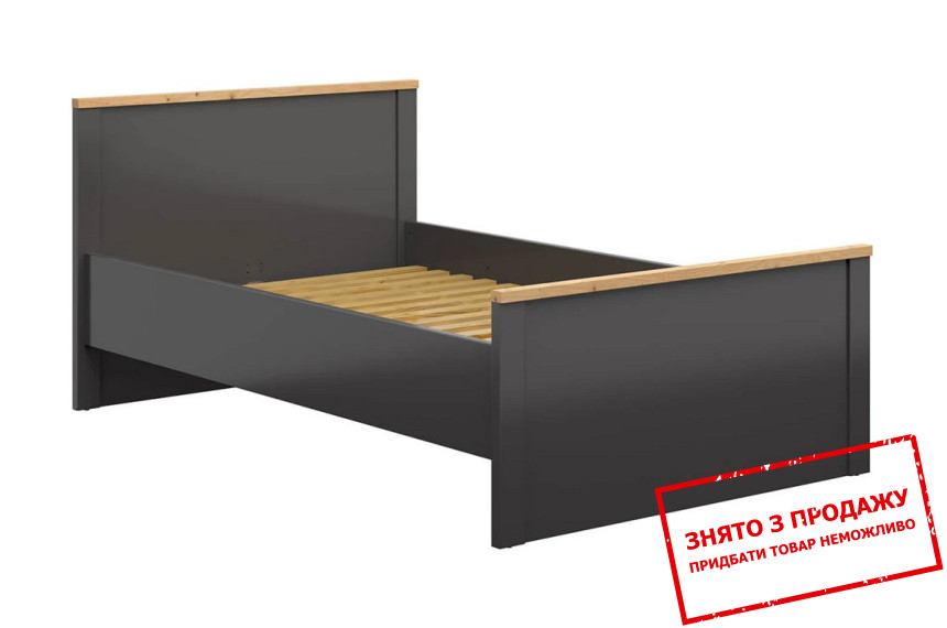 Ліжко (каркас) Hesen LOZ/120 BRW односпальне Графіт/дуб артизан