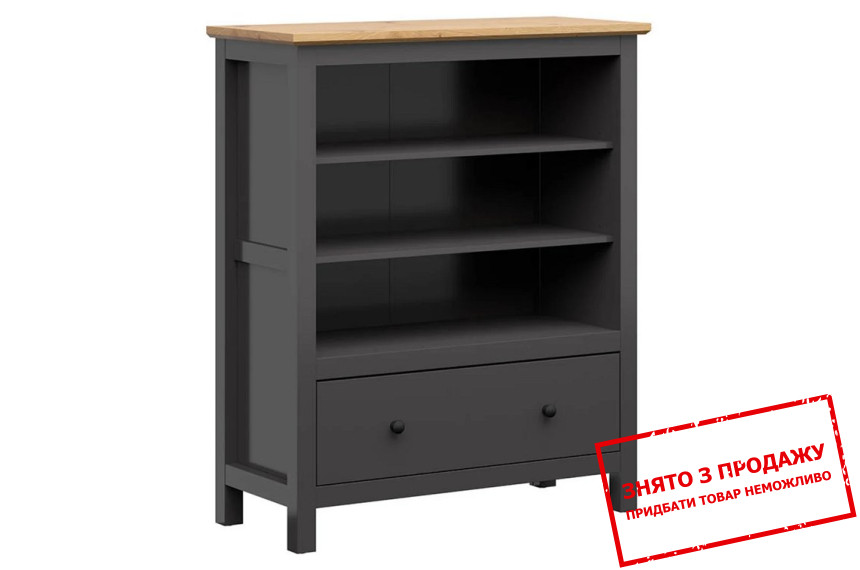 Стелаж Hesen REG1S BRW з 1 шухлядою ГрафІт/дуб артизан