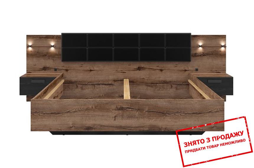 Ліжко (каркас) Kassel LOZ/180/A BRW двоспальне Дуб монастері/дуб чорний