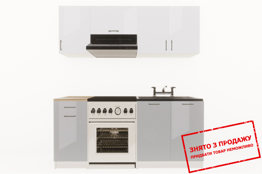 Кухня Layman EcoModel 180 Білий блиск/Сірий блиск