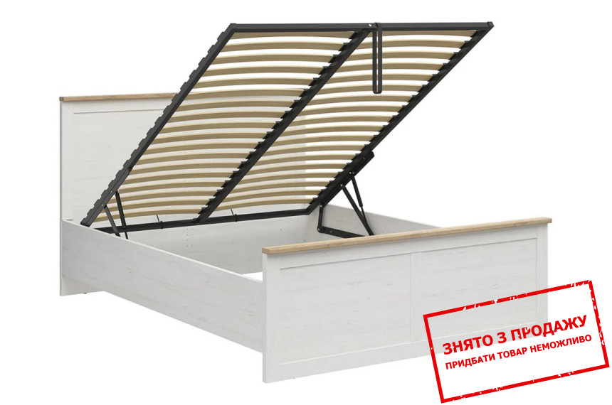 Ліжко (з підйомним механізмом) Loksa LOZ/160/B BRW Сосна андерсен білий/дуб грандсон