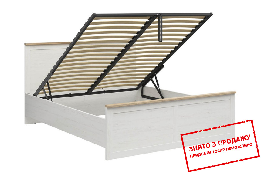 Ліжко (з підйомним механізмом) Loksa LOZ/180/B BRW Сосна андерсен білий/дуб грандсон
