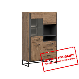 Вітрина Luton REG2D1W3S BRW 3-дверна з 3 шухлядами...