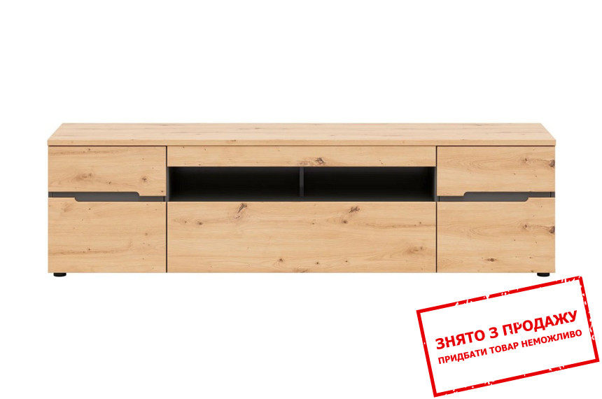 Тумба під ТВ Memphis RTV2D1S/5/19 BRW 2-дверна з 1 шухлядою Графіт/дуб артизан