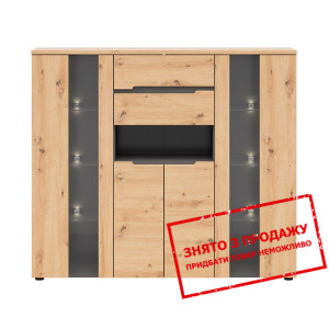 Вітрина Memphis KOM2W2D2S/13/15 BRW 4-дверна з 2 ш...