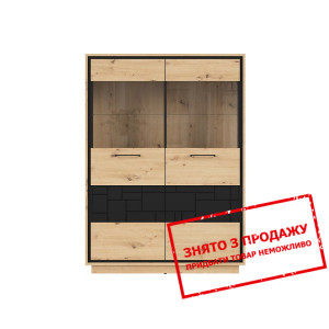 Вітрина Pont REG2W BRW 2-дверна Дуб артизан/чорний...