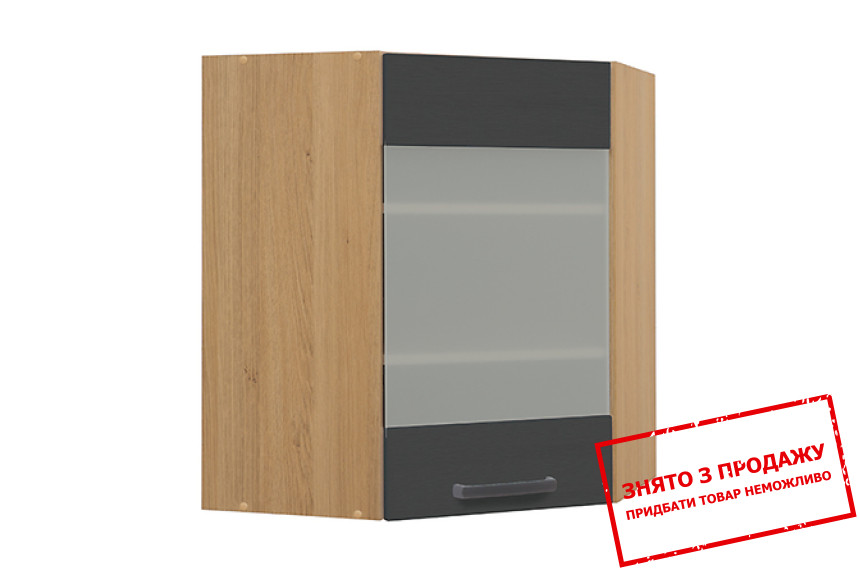 Вітрина навісна кутова Semi Line GNWU-60/72-LV/PV чорний вулканічний BRW