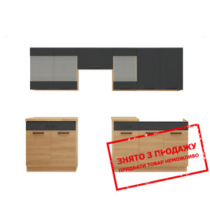 Кухня Semi Line 260/GC/2 Чорний вулканічний/Дуб ре...