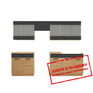 Кухня Semi Line 260/2 Чорний вулканічний/Дуб ревеа...