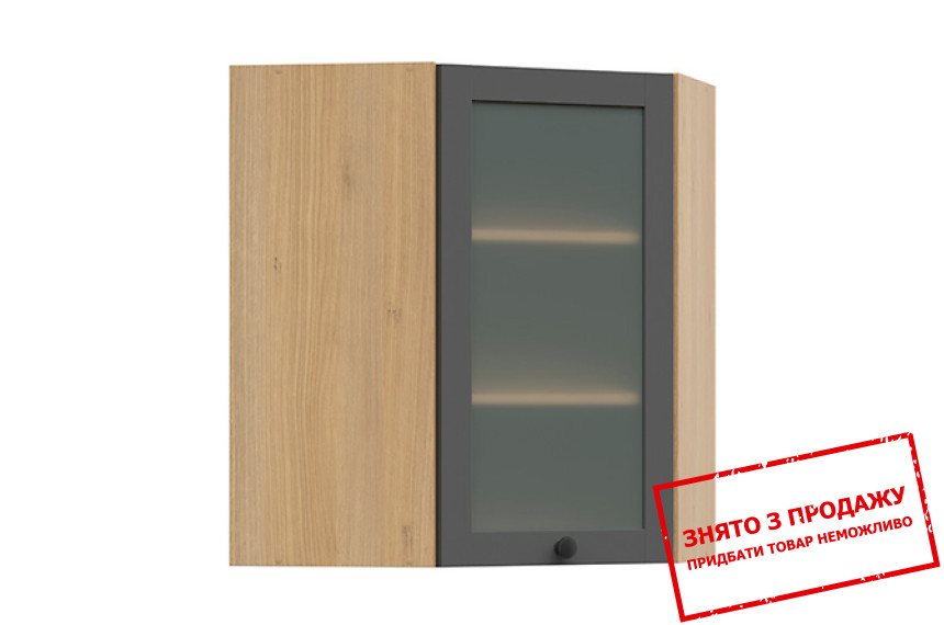 Вітрина навісна кутова Semi Line GNWU-60/72-LV/PV графит BRW