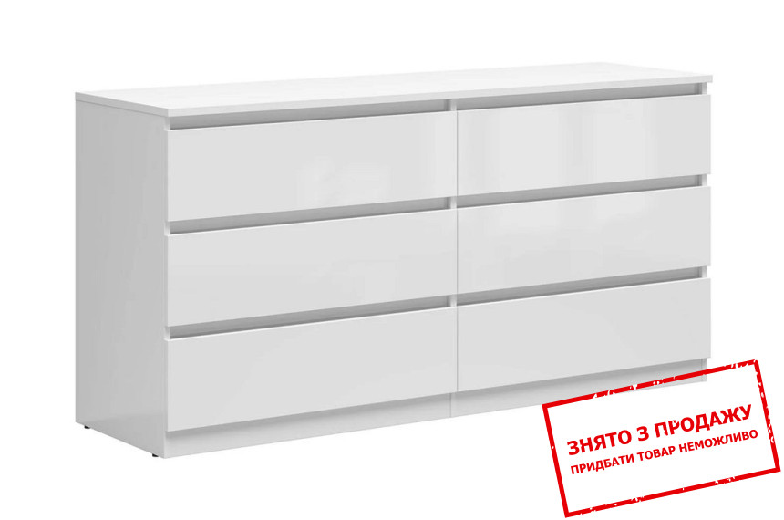 Комод Tetrix KOM6S BRW з 6 шухлядами Білий