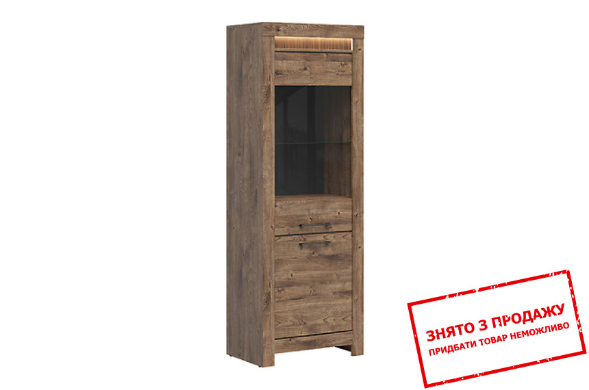 Вітрина Torin REG1D1W BRW 2-дверна Дуб ріббек коричневий