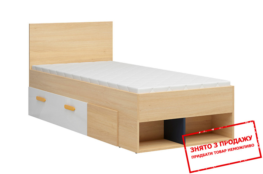 Ліжко (каркас) Wesker LOZ/90 BRW односпальне Дуб натуральний/темно-синій