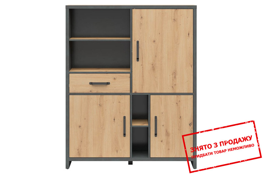 Стелаж Weston REG3D1S BRW 3-дверний з 1 шухлядою Дуб артизан