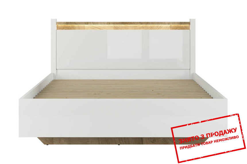 Ліжко (каркас) LOZ/160/A Alameda BRW Білий глянець/дуб вестмінстер
