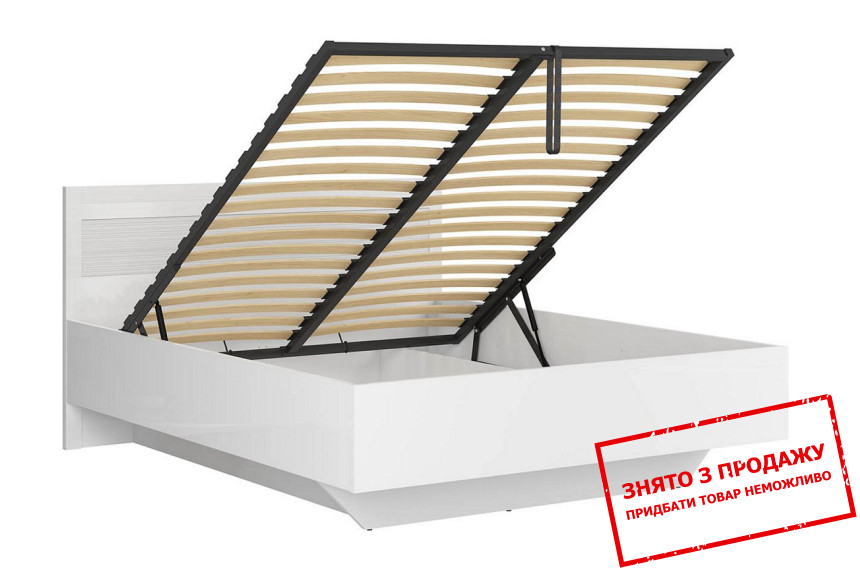 Ліжко (з підйомним механізмом) LOZ/160/B Flames BRW Білий/білий глянець