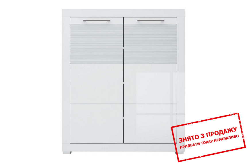 Тумба Flames REG2D/11/9 BRW 2-дверна Білий/білий глянець