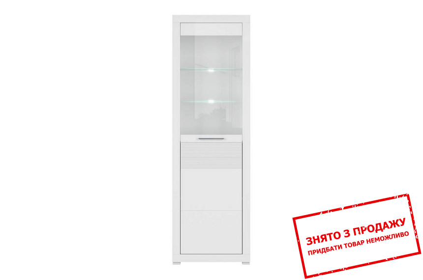 Вітрина Flames REG1W BRW 1-дверна Білий/білий глянець