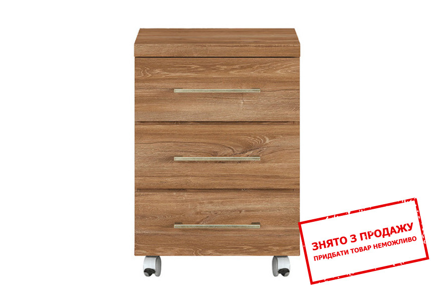 Тумба до комп'ютерного, письмового столу Gent KON3S/6/4 BRW з 3 шухлядами на коліщатках Дуб стірлінг