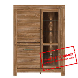 Вітрина Gent REG1W1D2S/16/12 BRW 2-дверна з 2 шухл...