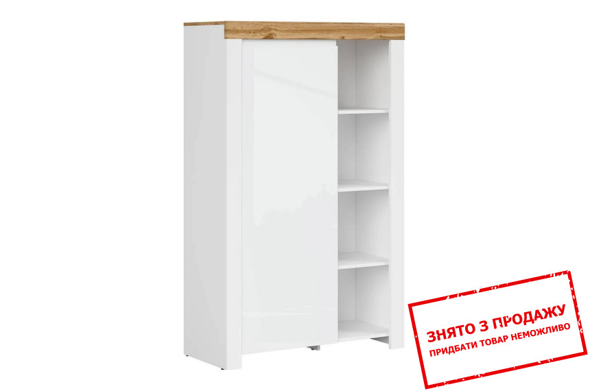 Стелаж Holten REG1D/150 BRW 1-дверний Білий/білий глянець