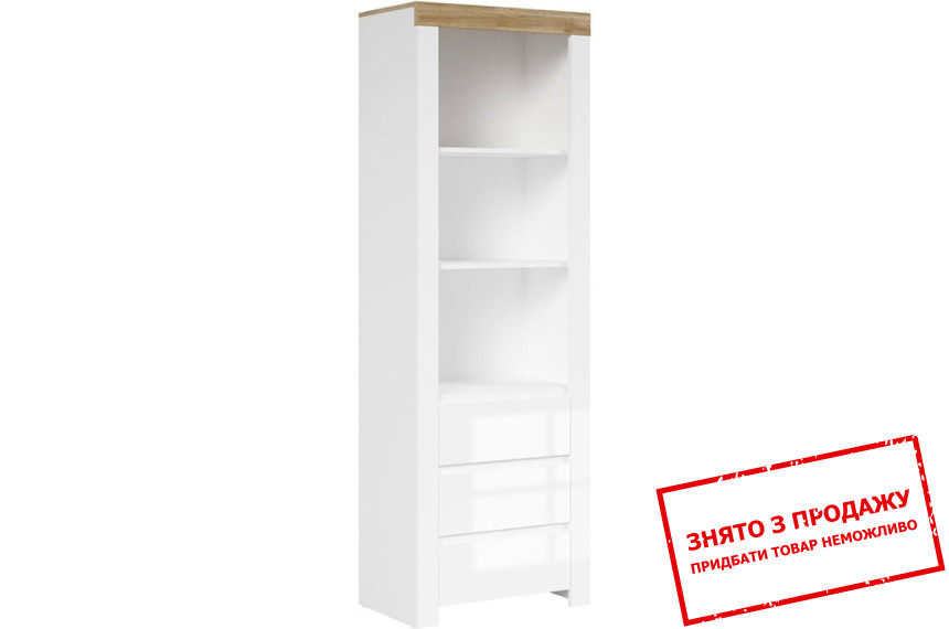 Стелаж Holten REG3S BRW з 3 шухлядами Білий/білий глянець