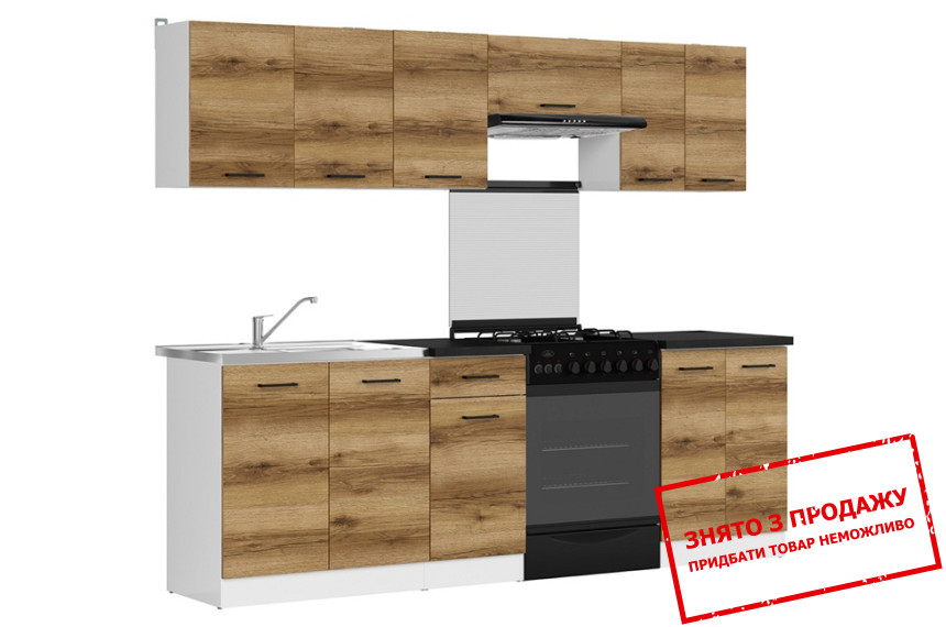 Кухня Junona Line 240 Дуб делано світлий/Білий BRW