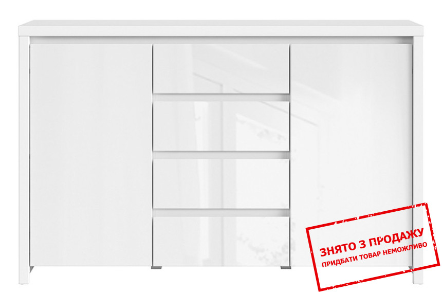 Комод Каспіан Білий/білий блиск KOM2D4S BRW