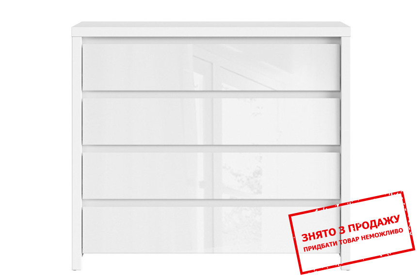Комод Каспіан Білий/білий блиск KOM4S BRW