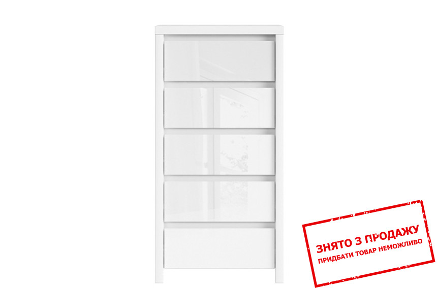 Комод Каспіан Білий/білий блиск KOM5S BRW