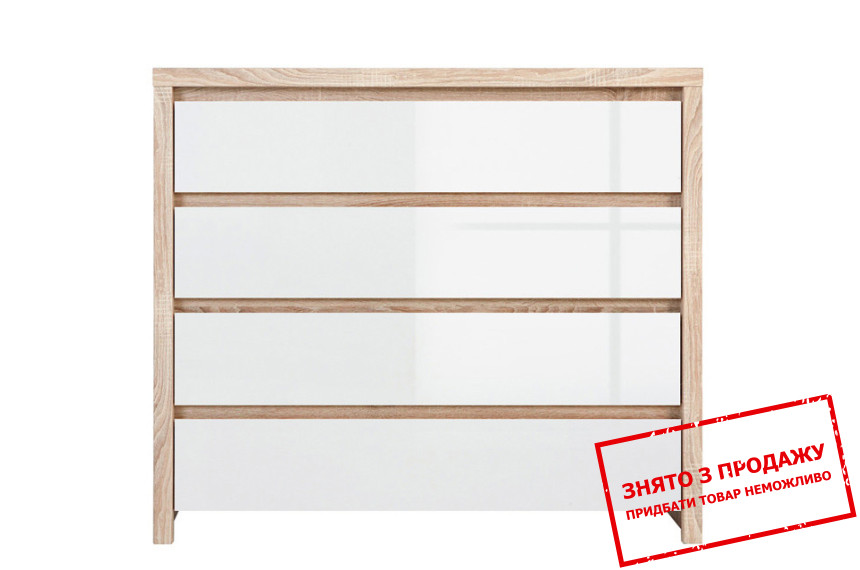 Комод Каспіан Дуб Сонома/білий глянець KOM4S BRW